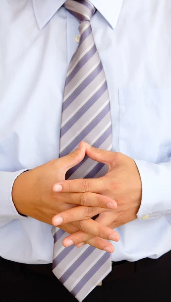 Think or nervous hand gesture by business man — Stock Photo, Image
