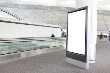 Blank Billboard in international airport clipart