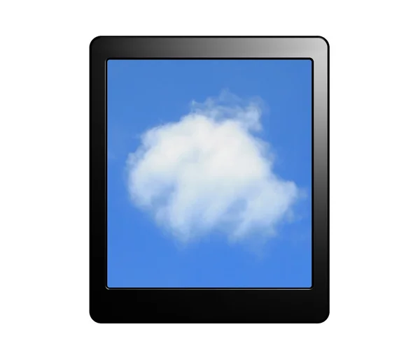 Tablet pc with cloud for Cloud computing concept — Stock Photo, Image