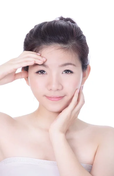 Asiatisk skönhet hud vård kvinna ler — 图库照片