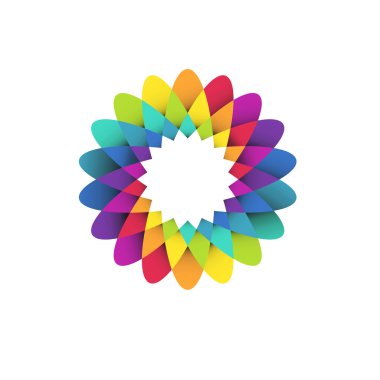 Rainbow flower logo clipart