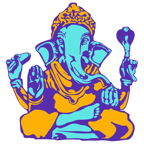 stock image Blue Ganesha in orange clothes