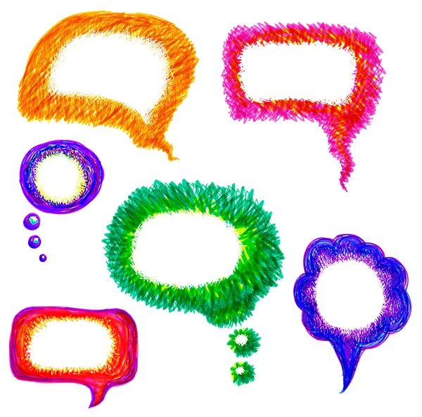Paquete colorido dibujado a mano del vector de la burbuja del discurso — Archivo Imágenes Vectoriales