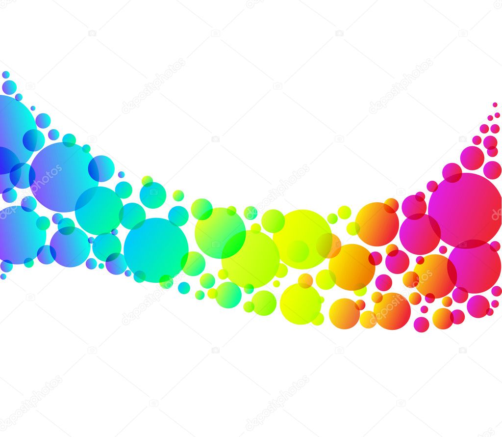 Rainbow bubble background isolated on white