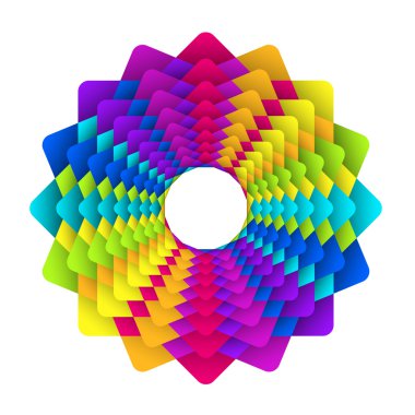 Rainbow flower logo clipart