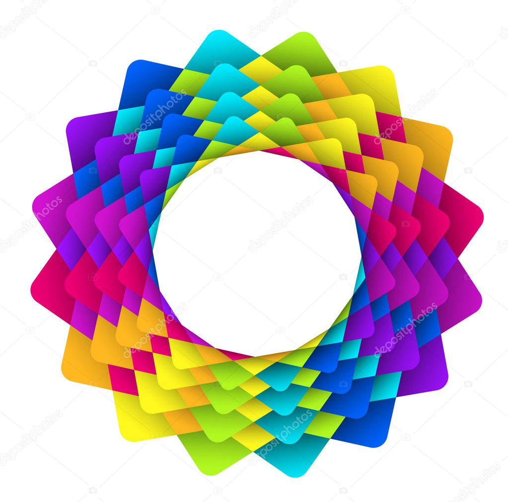 Geometric rainbow flower logo
