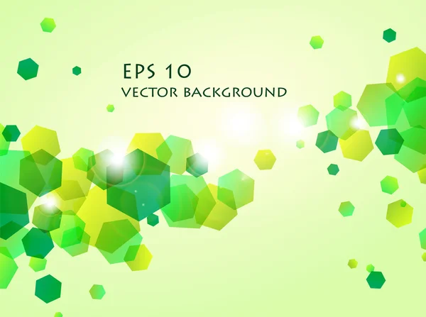 Shiny green hexagon background — Stock Vector