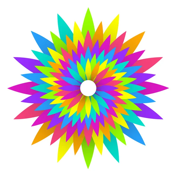 Σχεδιασμός λογότυπου λουλούδι αφηρημένη γεωμετρικά ουράνιο τόξο — Διανυσματικό Αρχείο