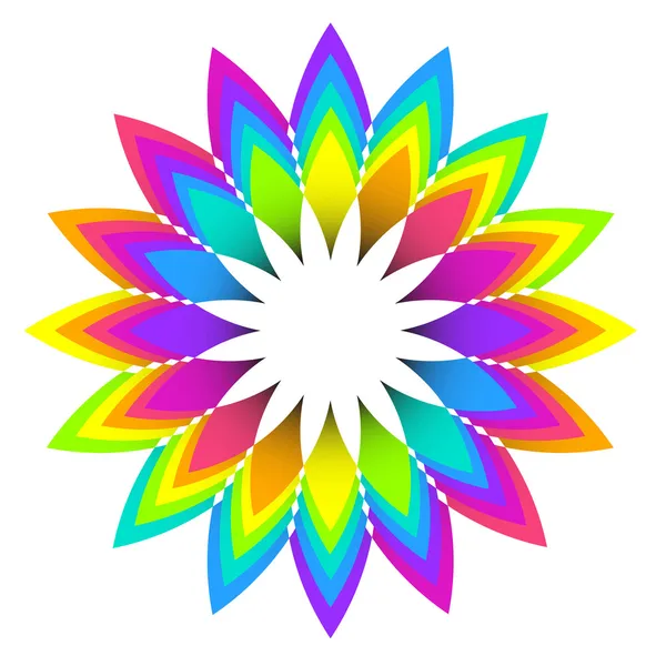 Soyut geometrik gökkuşağı çiçek logo tasarımı — Stok Vektör