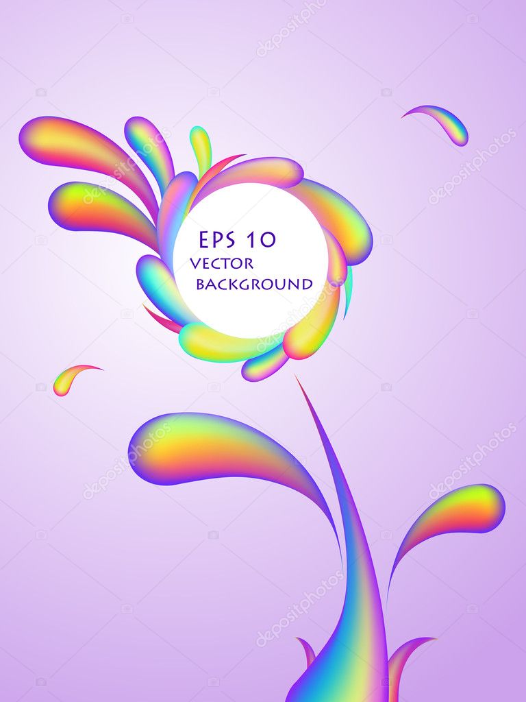 Abstract rainbow swirl flower background