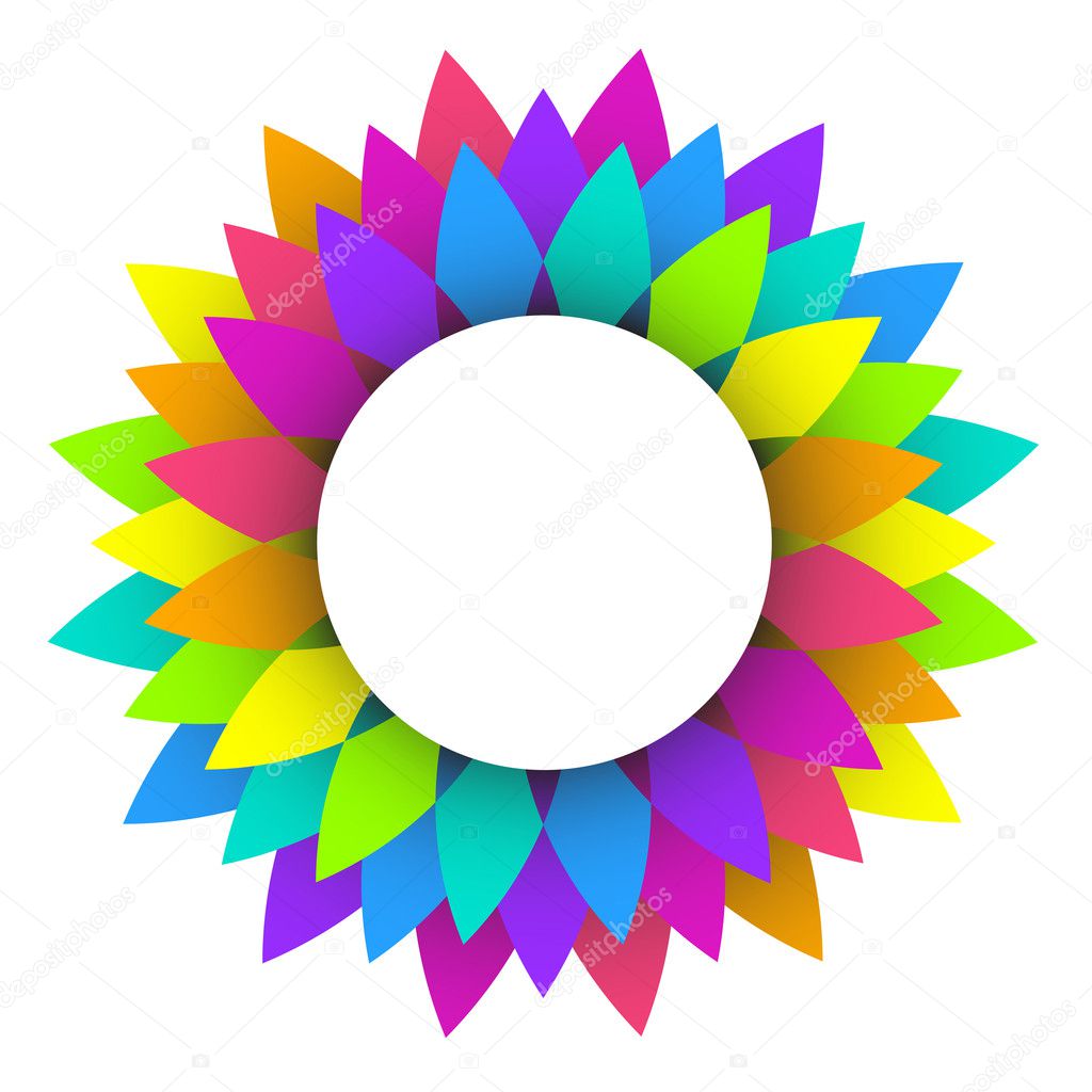 Abstract rainbow flower logo design