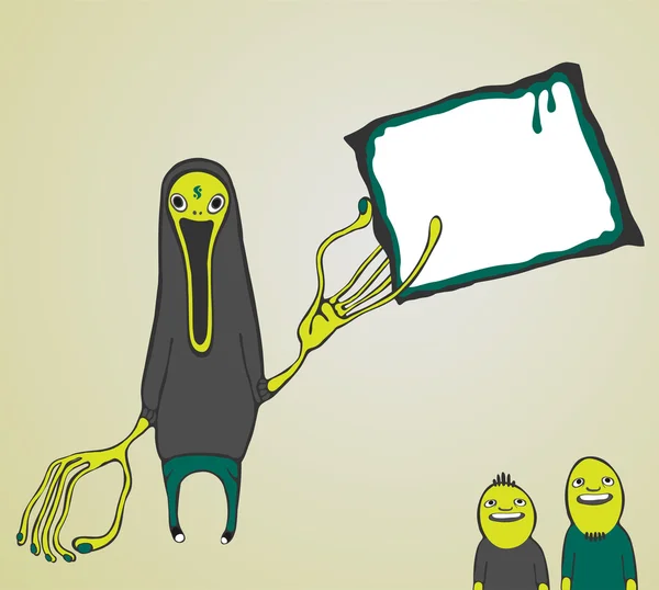 Doodle αστείους χαρακτήρες με πλαίσιο για το κείμενό σας. διάνυσμα illustr — Διανυσματικό Αρχείο