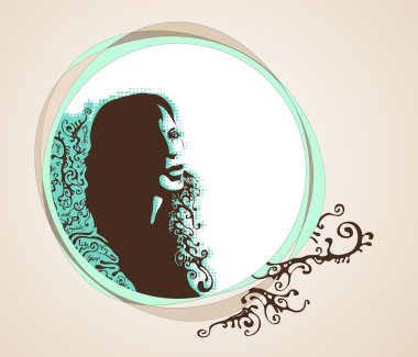 Woman's portrait with place for text. clipart