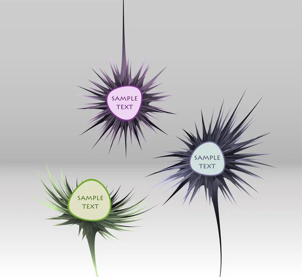 Soyut çiçek konuşma balonu seti — Stok Vektör