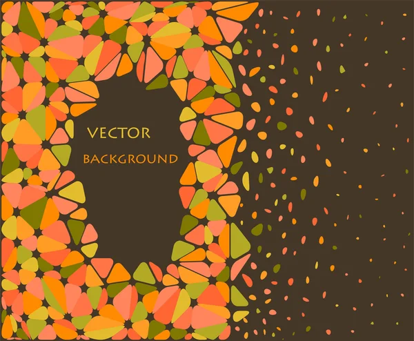 オレンジ色と緑色の抽象的な三角形の背景 — ストックベクタ