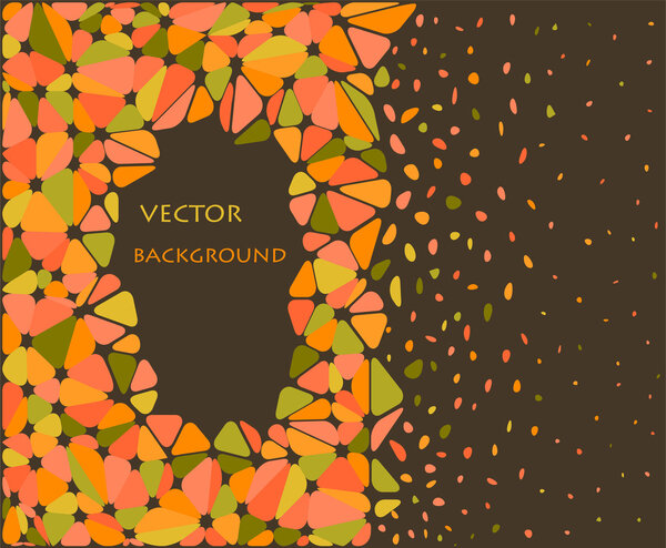 Orange and green abstract triangle background