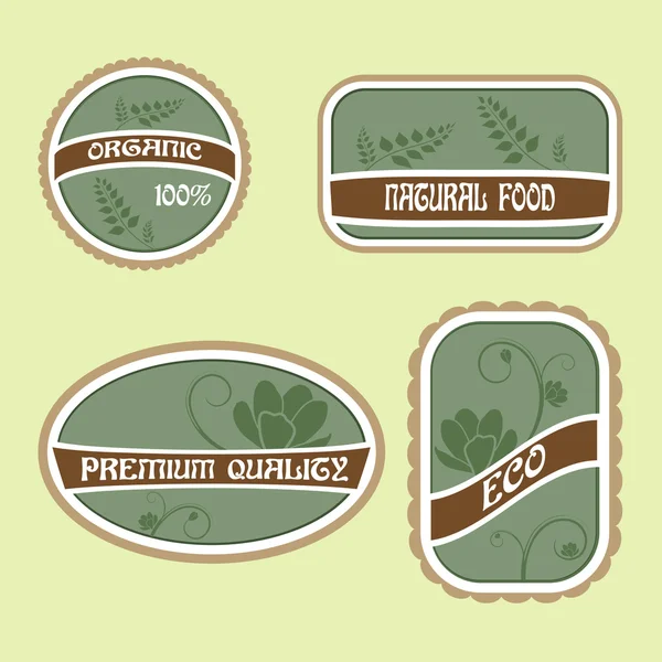 Set of Eco Natural Labels — Stock Vector