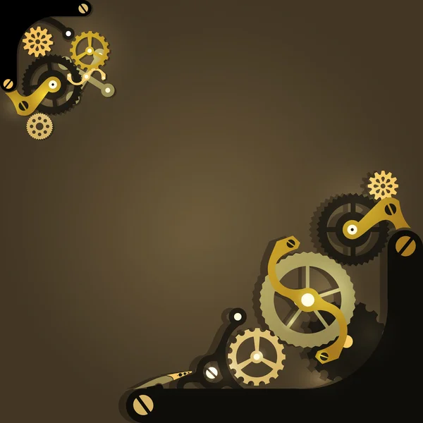 Steampunk fond mécanique — Image vectorielle