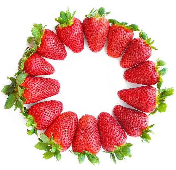 孤立在白色背景上的甜又多汁的草莓. — 图库照片#