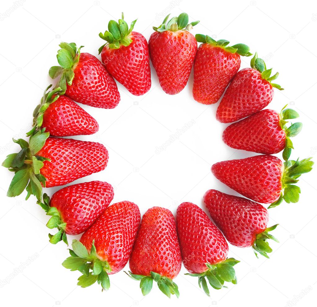 Sweet and juicy strawberries isolated on white background. Stock Photo ...