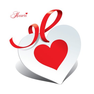 Romantic icon in the form of card for themes like love, Valentin clipart