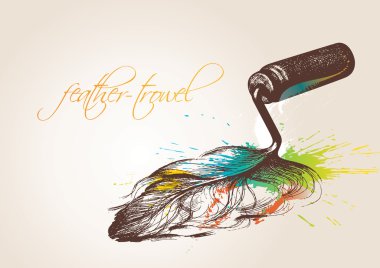 Trowel for makeup. The trowel in the form of the bird clipart