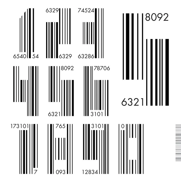 Fuente de código de barras - números, ilustración vectorial . — Vector de stock