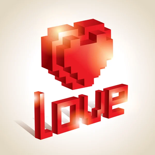 3D Lettering LOVE. Para temas como amor, Valentim — Vetor de Stock