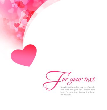 Background of hearts with sample text clipart