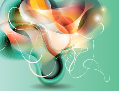 Abstract vector background with transforming forms clipart