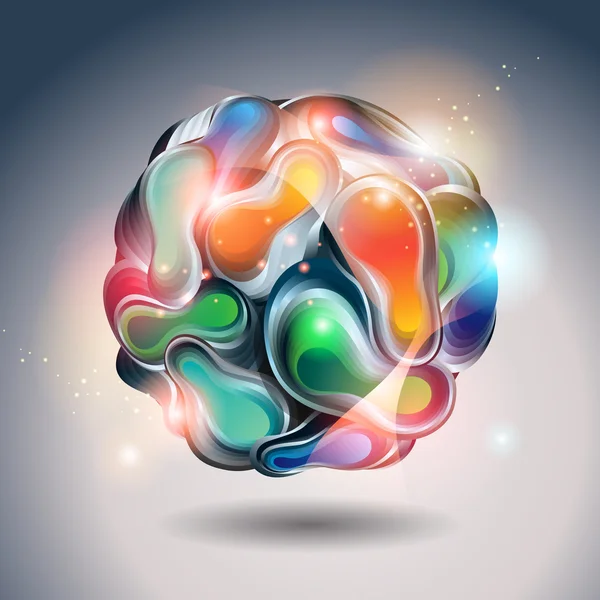 灰色の背景上に抽象的なベクトル ボール — ストックベクタ