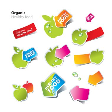 Etiketler ve simgeler sağlıklı ve organik gıda