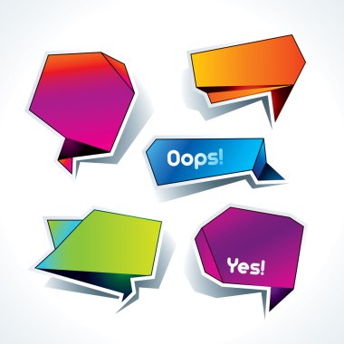 Set of colorful speech bubbles on the white background. Vector i clipart