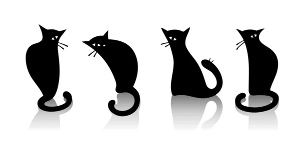 Μαύρες γάτες — Διανυσματικό Αρχείο