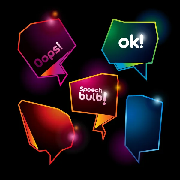 Set of abstract speech bubbles on the dark background. Vector il — Stock Vector