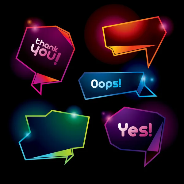 Set of colorful speech bubbles on the dark background. Vector il — Stock Vector