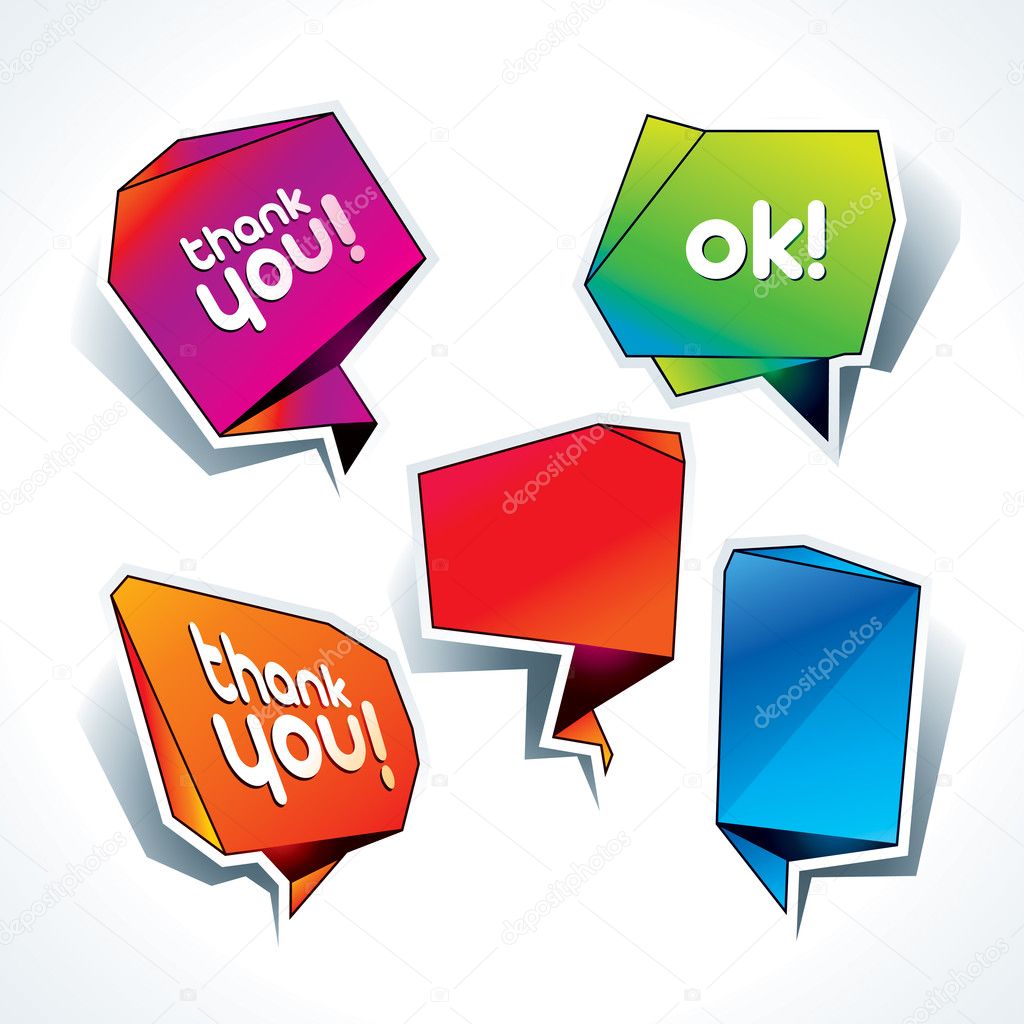 Set of colorful speech bubbles on the white background. Vector i