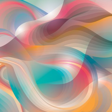 Abstract background with transforming shining forms. Vector illu
