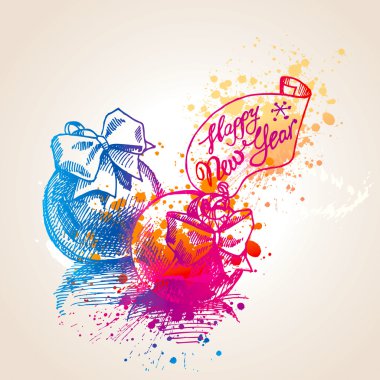 A colorful balls with drops and sprays clipart