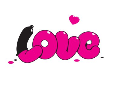 Valentine card with lettering LOVE. For themes like love, valent clipart