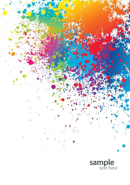 Achtergrond met kleurrijke vlekken en sprays op een wit — Stockvector