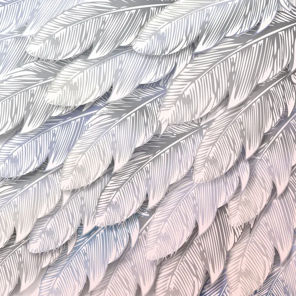 Бесшовный фон белых перьев, крупным планом — стоковый вектор