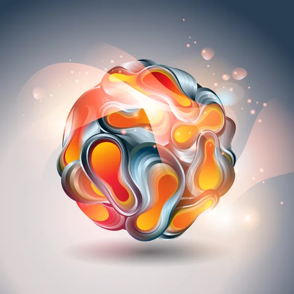 Абстрактный шар от трансформации форм на сером фоне. Vect — стоковый вектор