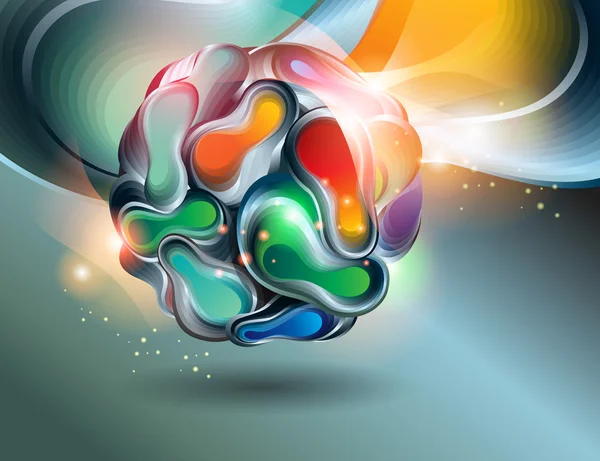 Vector abstract shining ball on a dark background — Stockvector