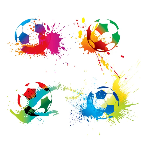 Bolas de futebol coloridas — Vetor de Stock