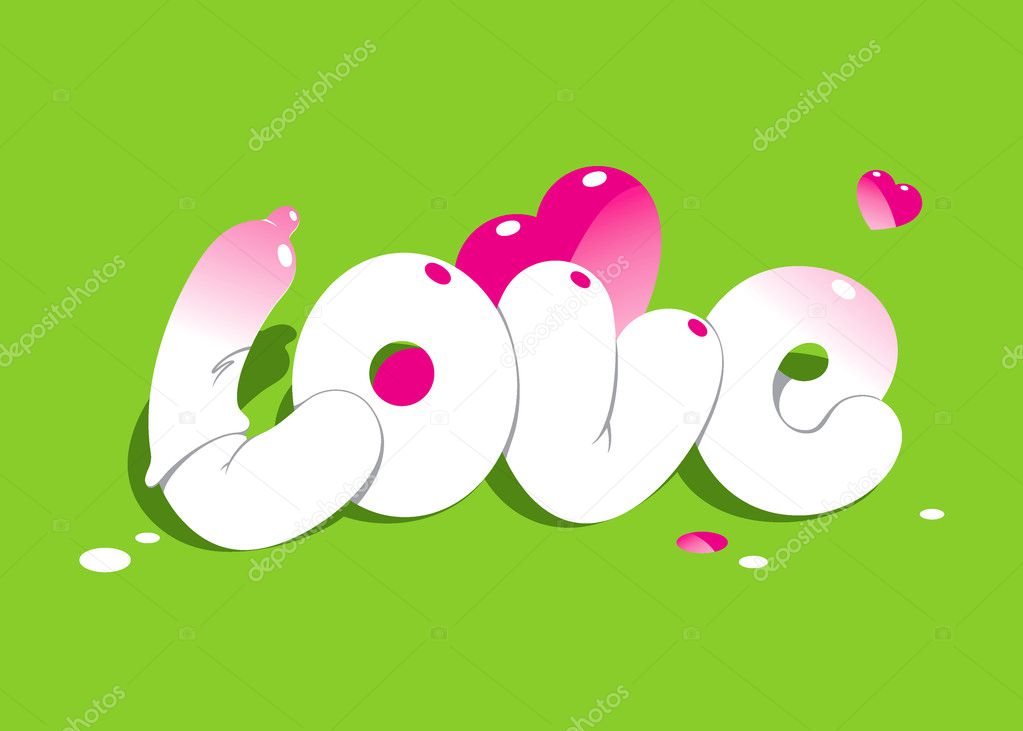Lettering LOVE. For themes like love, valentine