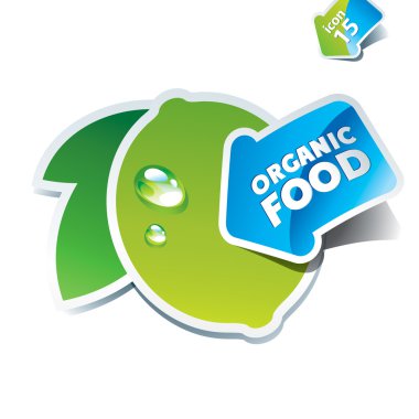 Icon lime with the arrow by organic food. clipart