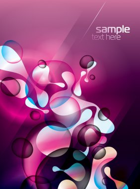 Abstract violet background with shining forms end drops clipart