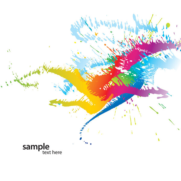 Фон с цветными пятнами и пятнами на белом. Векторное заболевание
