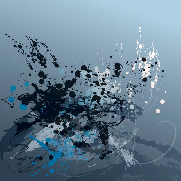 Abstrakter Grunge-Hintergrund mit Flecken und Sprays — Stockvektor